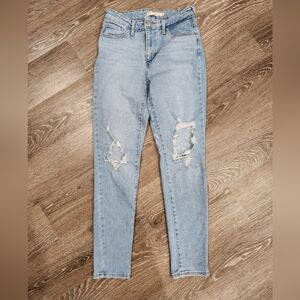 Levi's Women's Light Blue Ripped Skinny Jeans Size 26